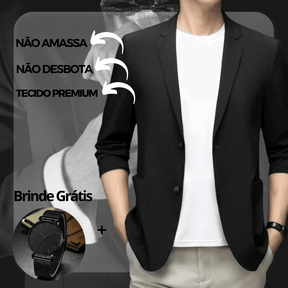 Blazer Casual Italian® em Seda Gelo / Só hoje Ganhe um Relógio de Brinde