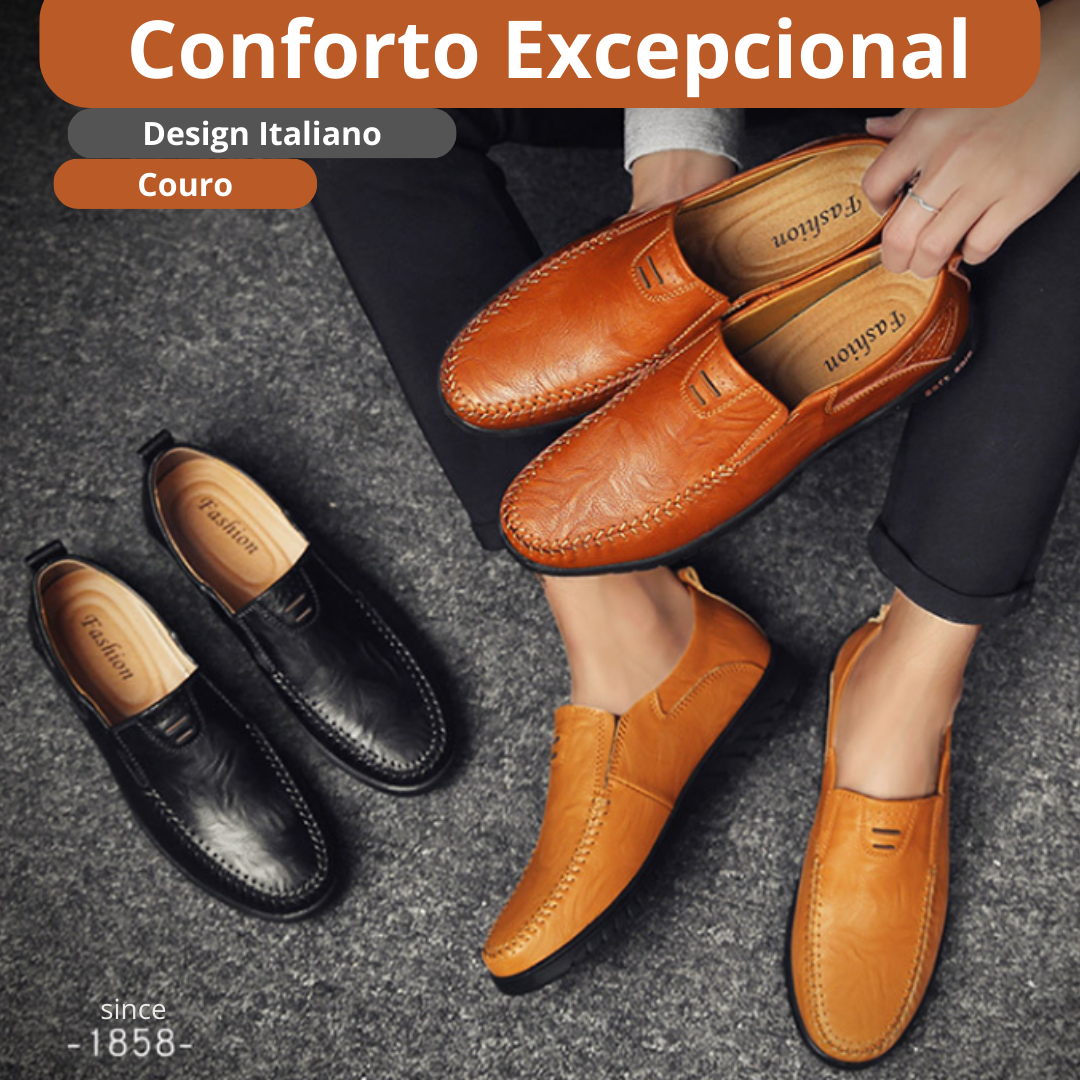 Sapato COURO Masculino - Mocassim ITALIANO - GIANCARLO